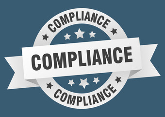 compliance ribbon. compliance round white sign. compliance