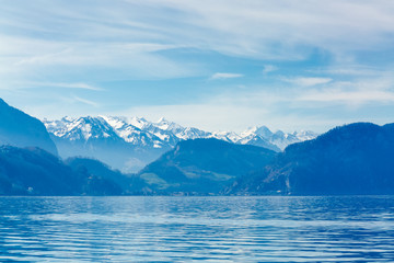 Obraz premium Mountains over the Lucerne Lake, Switzerland, Europe
