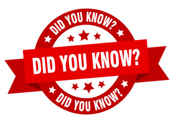 did you know ribbon. did you know round red sign. did you know