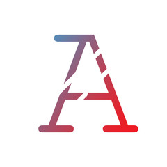 Monogram design elements, graceful template.elegant logo design. A logo line art monogram. Letter A on a white background. Letter A vector logo. Business sign, identity, label, badge