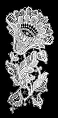 Black and white lace, border flowers, fashion style, decoration element, pattern for every backdrop.