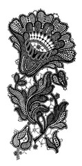 Black and white lace, border flowers, fashion style, decoration element, pattern for every backdrop.