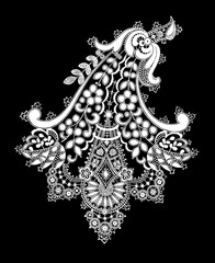 Black and white lace, border flowers, fashion style, decoration element, pattern for every backdrop.