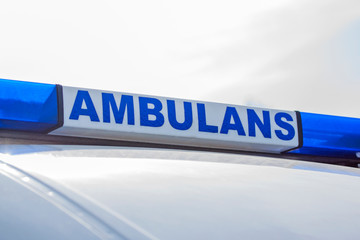 Ambulance car sign