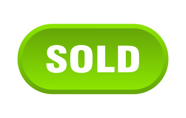 sold button. sold rounded green sign. sold