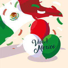 viva mexico label with Mexican flag