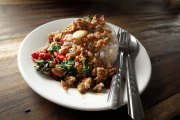 Recommended menu of Thailand Basil Minced Pork Rice