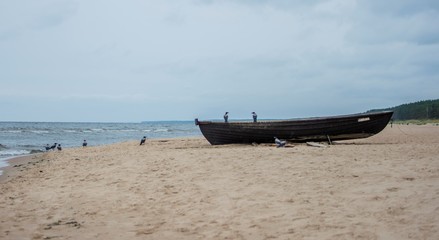 old fishing boat on the beach
