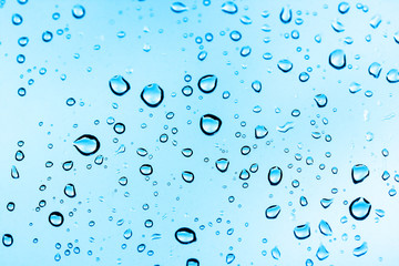 water drops on blue background