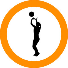 volleyball girl player. women group play volleyball silhouette vector