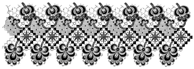 Black and white lace, border flowers, fashion style, decoration element, pattern for every backdrop.