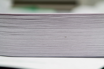 stack of office paper, documents.  macro