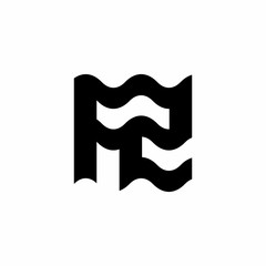 Fototapeta premium Vector Wave Heat Logo Letter R