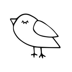 Vector hand drawn doodle sketch bird isolated on white background