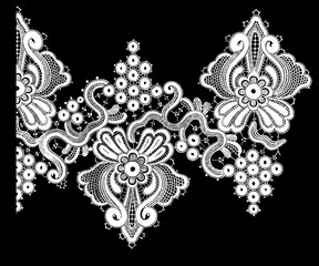 Black and white lace, border flowers, fashion style, decoration element, pattern for every backdrop.