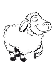 Schaf Weide fressen schnuppern zufrieden Herde Wolle Nutztier grasen süß lustig witzig 1c