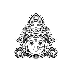 Durga Maa Face Decorative illustration vector