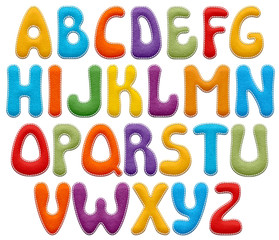 Colorful Felt Stitched Alphabet Letters © Watercolor Nomads