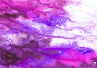 Watercolor hand painted wet abstract purple and white texture background. Modern art good for wallpaper, wall art, card, invitation, template