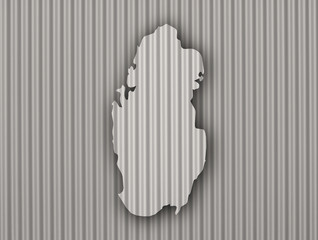 Karte von Katar auf Wellblech