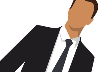 Businessman anonymous portrait, flat design, isolated vector illustration