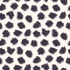 Tuinposter Dierenhuid Appaloosa imperfecte polka dot vlekken naadloze patroon. Doodle penseelstreek gestippelde huid van een proefdier achtergrond in zwart-wit. Abstracte Dalmation all-over print voor mode, branding, verpakking. Vector eps10