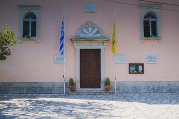 entrance to the house in santorini greece