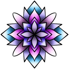 Glittering 3D mandalas to chakra symbol