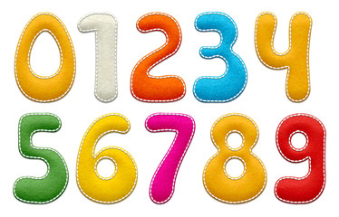 Colorful Felt Stitched Numbers
