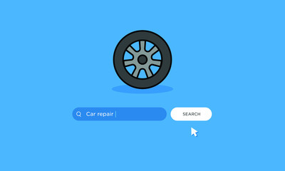 Car repair written on a browser search bar