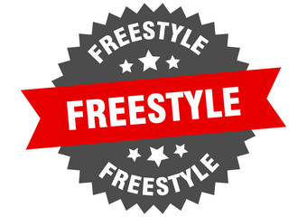 freestyle sign. freestyle red-black circular band label