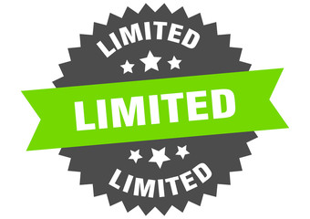 limited sign. limited green-black circular band label