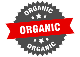 organic sign. organic red-black circular band label