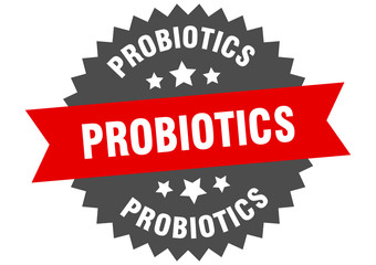 Fototapeta premium probiotics sign. probiotics red-black circular band label