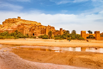 Obraz premium Unesco heritage Ait Ben Haddou kasbah in Morocco. Tourist attraction