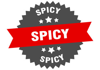 spicy sign. spicy red-black circular band label