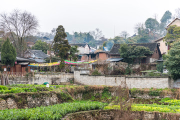 Fototapeta na wymiar Ming Qing Dynasty Chinese traditional rural house, in Qingyan Ancient town, one of famous old town and popular travel destination in Guiyang, Guizhou Province, China.