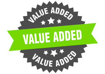 Obraz premium value added sign. value added green-black circular band label