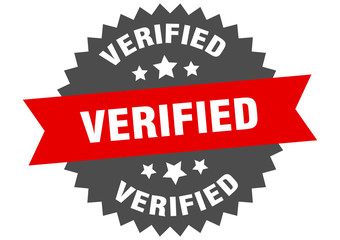 verified sign. verified red-black circular band label
