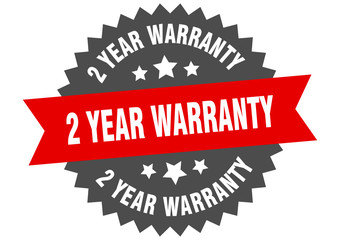 Obraz premium 2 year warranty sign. 2 year warranty red-black circular band label