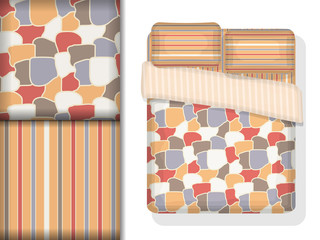 Fototapeta na wymiar Two seamless pattern in pastel colors with linens layout design concept for fabric and print paper