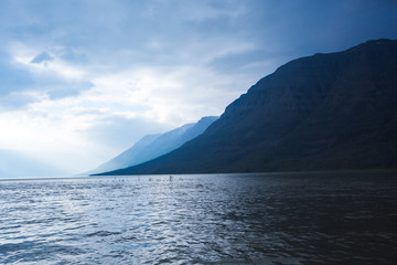 Lama Lake on Putorana Plateau, Taimyr, Krasnoyarsk region