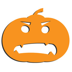 halloween jack-o-lantern pumpkin isolated on white vector illustration
