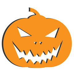 halloween jack-o-lantern pumpkin isolated on white vector illustration
