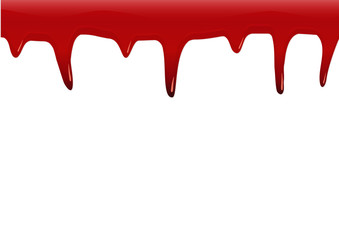 Red color dripping background that look like blood texture isolated on white. Halloween design concept.