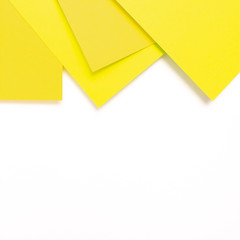 Set of yellow cardboard sheets with copy space