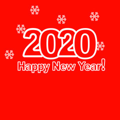 Naklejka na ściany i meble Happy New Year 2020 Text Design Patter, Vector illustration.