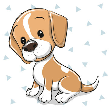 Cartoon Dog beagle on a white background