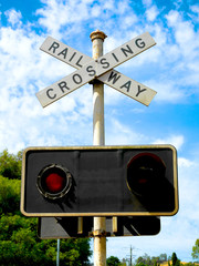 Railway crossing sign