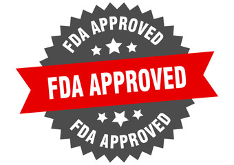 fda approved sign. fda approved red-black circular band label
